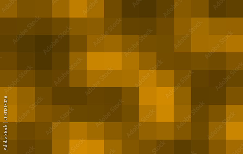 Poster brown abstract mosaic golden background with gloss. brown square abstract. crystal background. polyg