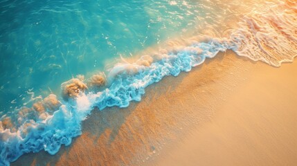 Tranquil Waves Lapping on Serene Sandy Beach