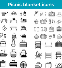 picnic blanket icon vector outdoor accessory design