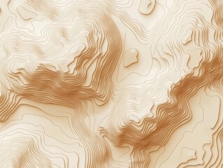 topographic map showing intricate contour lines and trails, illustrating geographic relief and cartographic textures in a vector style, perfect for outdoor navigation themes
