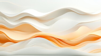 Obraz premium Abstract wave patterns in soft orange and white, creating a dynamic flowing texture.