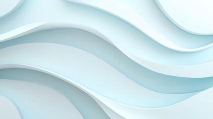 Obraz premium Abstract wavy paper texture in soft blue tones, ideal for background design.