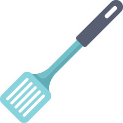 Kitchen spatula with plastic handle for cooking, grilling, roasting, frying