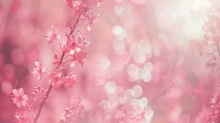 Fototapeta premium Delicate Pink Cherry Blossoms with Soft Bokeh Background.