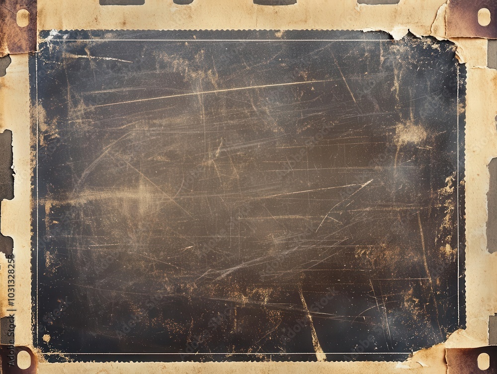 Poster vintage distressed paper canvas with a textured film grain, featuring dust and scratches, creating a nostalgic backdrop ideal for design and overlay projects with a classic feel