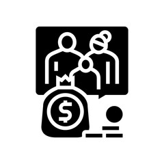 family budgeting budget planning glyph icon vector. family budgeting budget planning sign. isolated symbol illustration