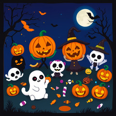 Fototapeta premium halloween background with pumpkin