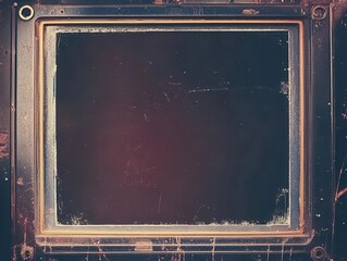 vintage-style scan of an empty super 8mm film frame, complete with dust and scratches for an authentic look, framed with a retro mockup overlay, invoking nostalgia and a sense of timelessness