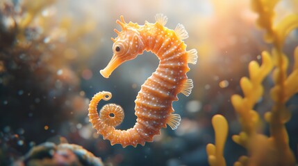 Cute seahorse under the sea.