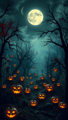 Fototapeta premium halloween background with moon