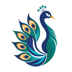 Fototapeta premium Peacock vector logo design 5