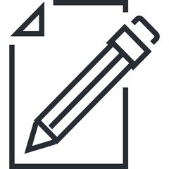 Pencil icon on a white background.