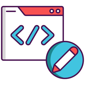 Web browser window with code symbols and an edit button.