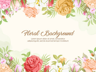 Beautifull Floral Wedding Background Template Design