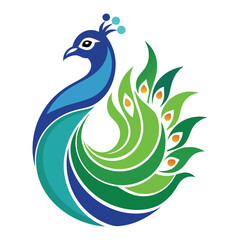 Fototapeta premium Peacock vector logo design 8
