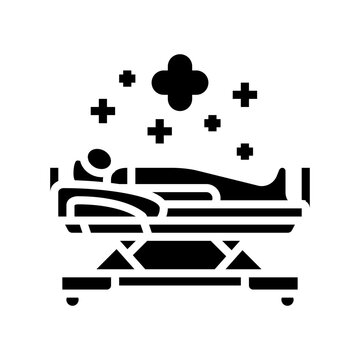 healing process cancer treatment glyph icon vector. healing process cancer treatment sign. isolated symbol illustration