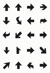 Stylish Collection of Black Arrow Icons for Design Projects: Versatile Directional Symbols in Various Styles and Directions
