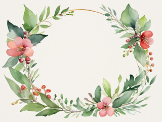 Charming blank wedding card with soft floral illustrations.