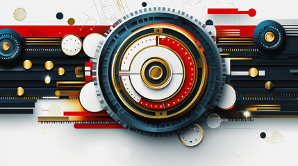 Obraz premium Abstract white background with Colorful circle lines. Digital future technology . Abstract business connection of lines from nodes innovation of communication in the network.