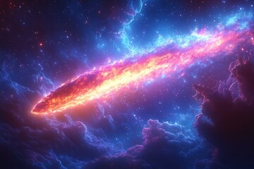 Fototapeta premium A vibrant cosmic scene depicting a colorful celestial object.