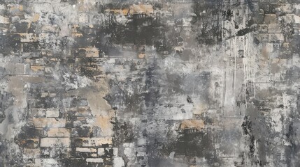 Grunge-style wallpaper featuring a distressed brick design with a mix of muted colors adding texture and depth to any room aesthetic