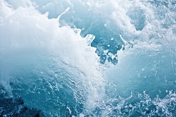 Obraz premium Close-up of White Water Foam and Blue Water