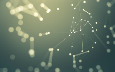 Abstract background. Molecules technology with polygonal shapes, connecting dots and lines. Connection structure. Big data visualization.