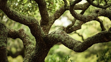 Fototapeta premium A tree with a large trunk and many branches