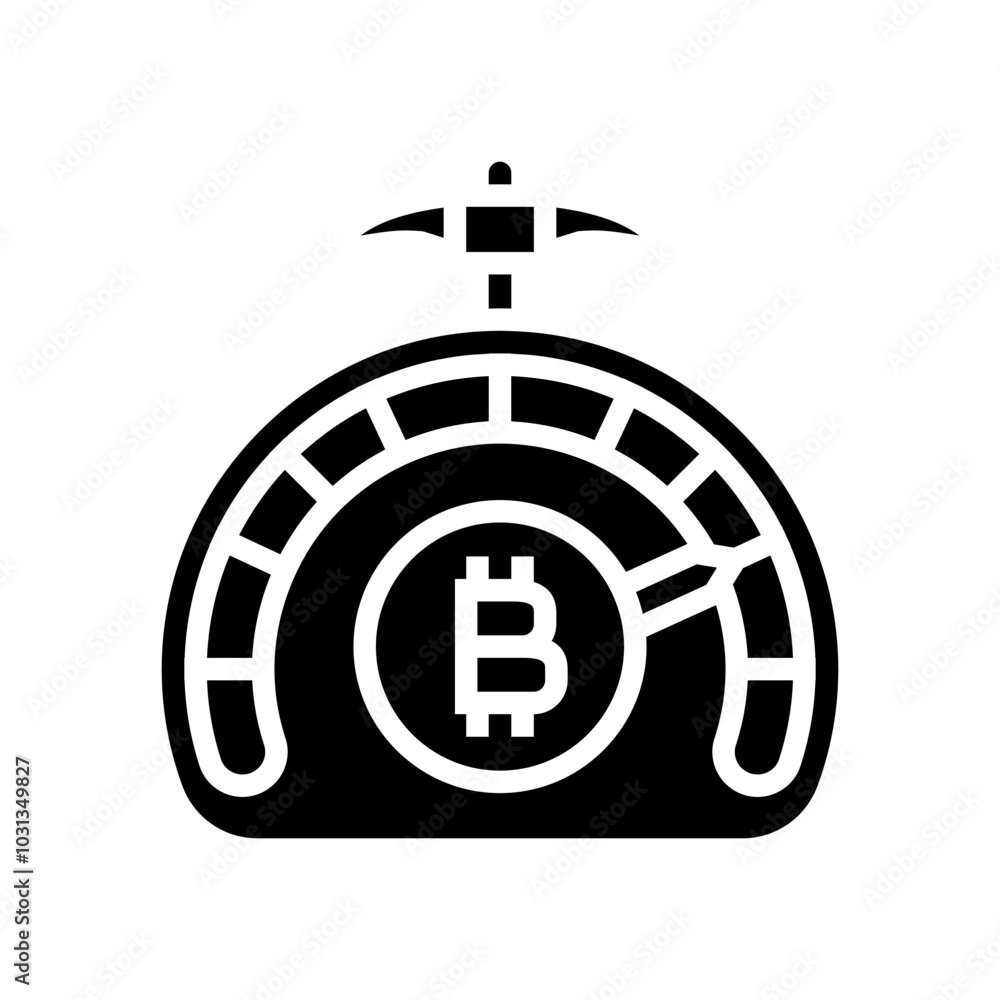 Aufkleber difficulty cryptocurrency mining glyph icon vector. difficulty cryptocurrency mining sign. isolated 