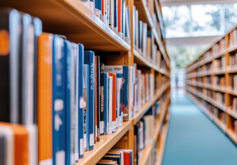 Bookshelf in Library.