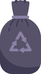 Trash bag is showing a recycling symbol, encouraging waste sorting and environmental responsibility