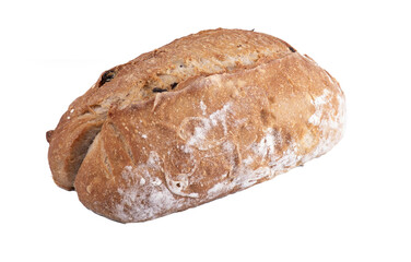 traditional artisan whole grain bread made at home from natural fermentation isolated with flour