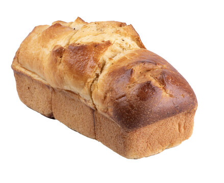 traditional handmade soft brioche bread made at home from natural fermentation isolated on angle