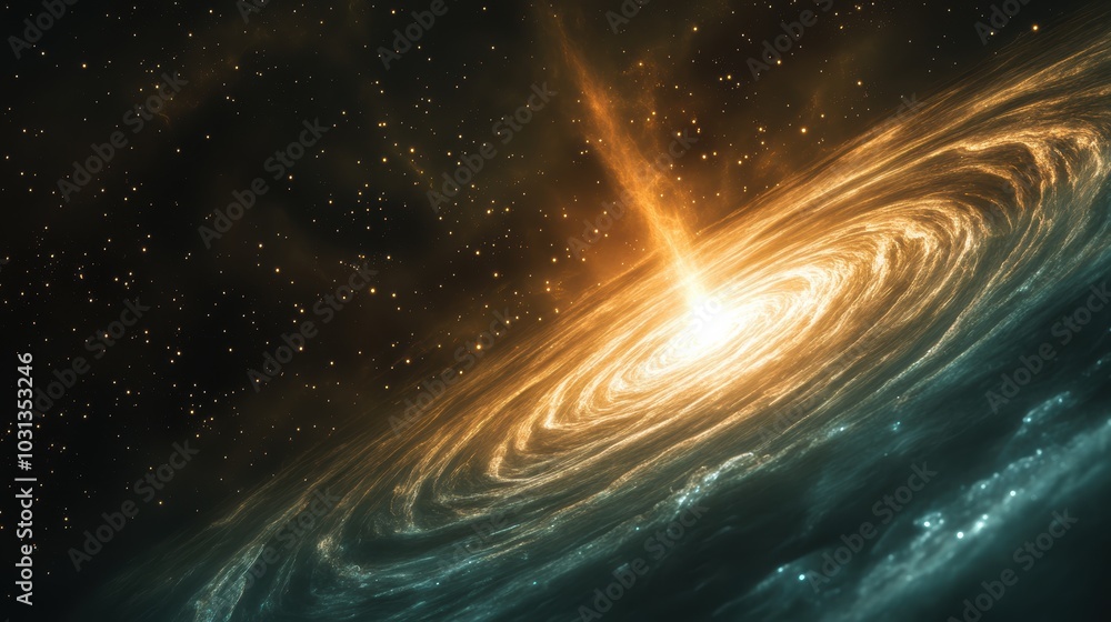 Poster a new star forms in a luminous nebula, surrounded by swirling gas and cosmic dust in the depths of s