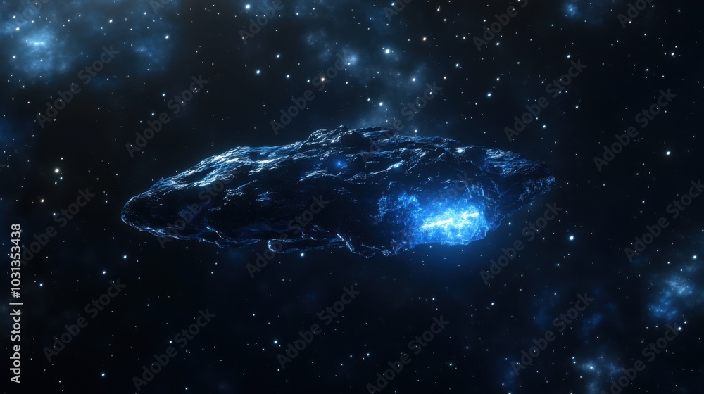 Poster A mysterious glowing object drifts silently through the depths of space, emitting strange signals and captivating cosmic observers
