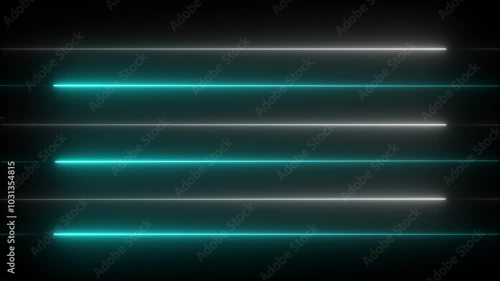 Poster glowing neon lights blinking lines moving animation. colorful neon line moving on black background. 