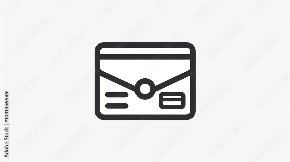 Poster minimalist line art of a digital wallet icon representing cryptocurrency storage with simple design 