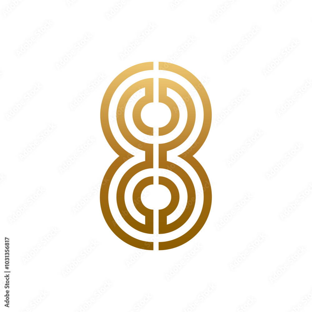 Poster monogram 8. number 8. number 8 design logo. monogram letter mark 8 logo design. monogram design vect