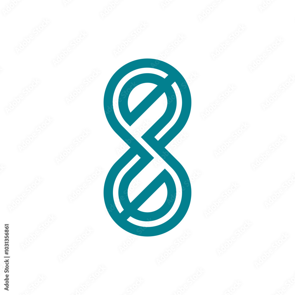 Poster monogram 8. number 8. number 8 design logo. monogram letter mark 8 logo design. monogram design vect