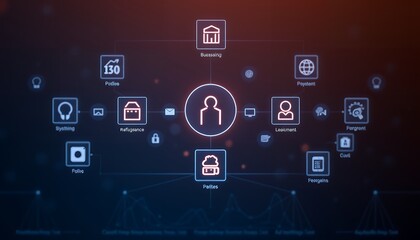 Futuristic Technology Background with Glowing Circuits and Digital Data Streams