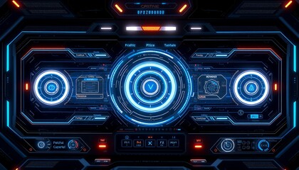 Futuristic Technology Background with Glowing Circuits and Digital Data Streams