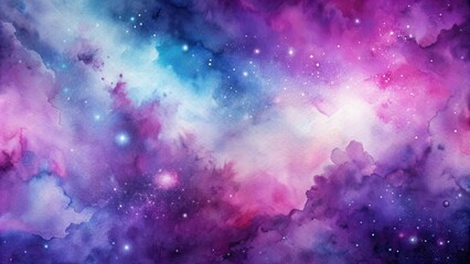 Abstract purple-pink watercolor background resembling a colorful galaxy , watercolor, abstract, purple, pink, artistic