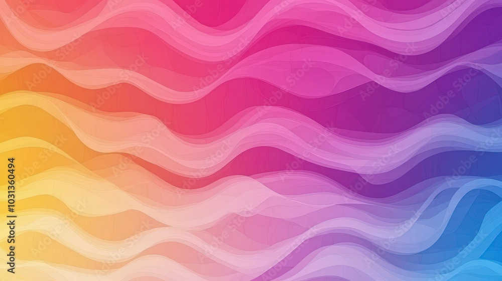 Poster abstract waves in vibrant colors with smooth gradient transitions