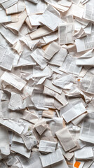A top view of a paper recycling plant, where old newspapers and magazines are being processed into new paper products