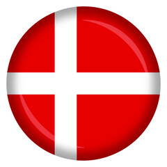 Obraz premium National flag of denmark circle shaped pin badge