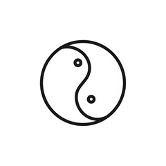 Yin yang icon Thin line flat illustration