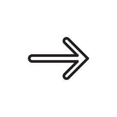 Arrow right icon Thin line flat illustration
