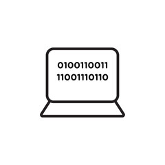 Binary code icon Thin line flat illustration