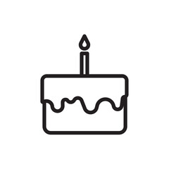 Birthday cake icon Thin line flat illustration