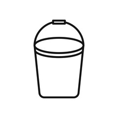 Bucket icon Thin line flat illustration